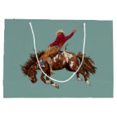Vintager Broncofahrer Große Geschenktüte (Rückseite)