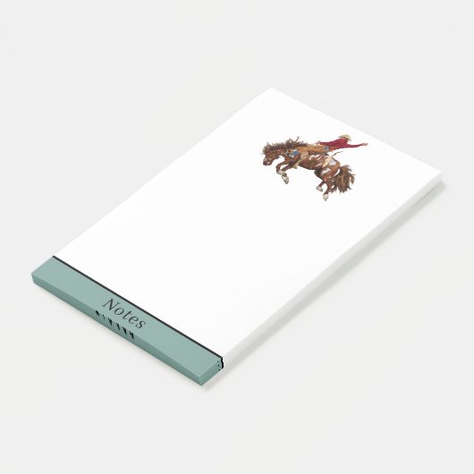 Vintager Broncofahrer Post-it Klebezettel (angewinkelt)