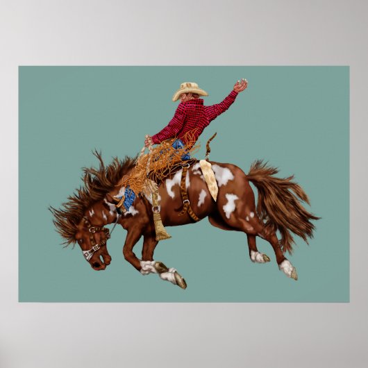Vintager Broncofahrer Poster (Vorne)
