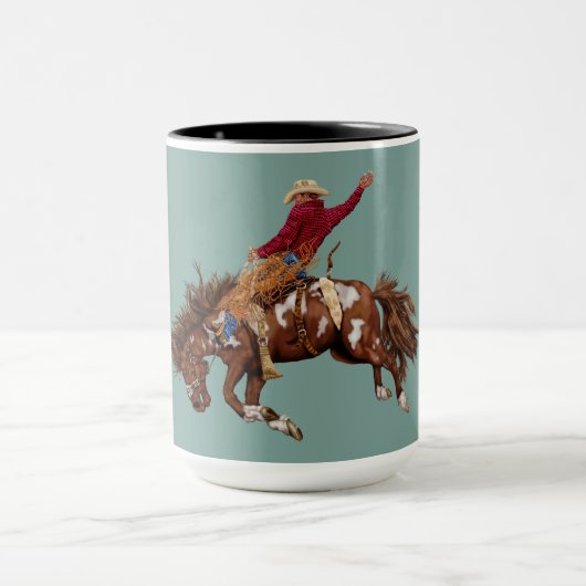 Vintager Broncofahrer Tasse (Zentrum)