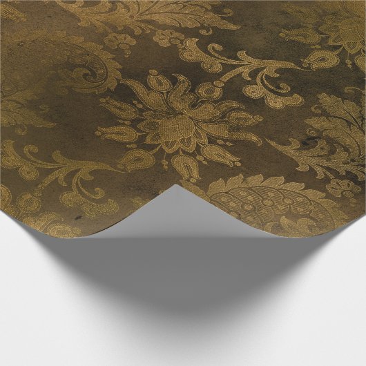 Vintager Bronze-Golddamask Geschenkpapier (Ecke)