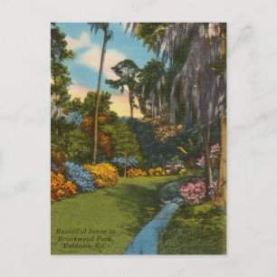Vintager Brookwood Park, Valdosta Georgien Postkarte