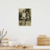 Vintager Bruder und Schwester Poster (Küche)