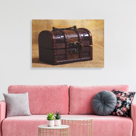 Vintager Brustkasten Leinwanddruck (Insitu (Wohnzimmer))