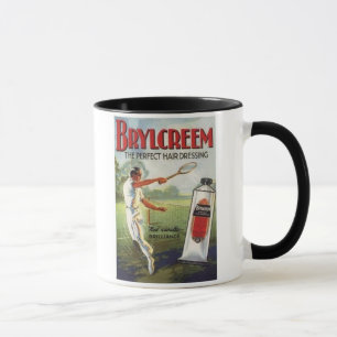 Vintager Brylcreem Man spielt Tennis Ad Tasse