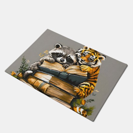 Vintager Buchclub Fußmatte (Schrägansicht)