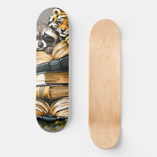 Vintager Buchclub Skateboard (Vorderseite)