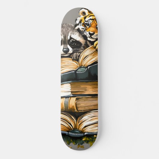 Vintager Buchclub Skateboard (Vorderseite)