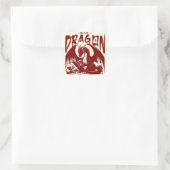 Vintager Buchdrache BookFantasy Reader Quadratischer Aufkleber (Tasche)