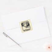 Vintager Buchdruck Deko Buchzeichen ex libris Quadratischer Aufkleber (Umschlag)