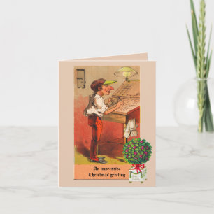 Vintager Buchdrucker Weihnachtskarte Feiertagskarte