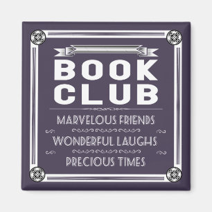 Vintager Buchklub Typografie Lila Magnet