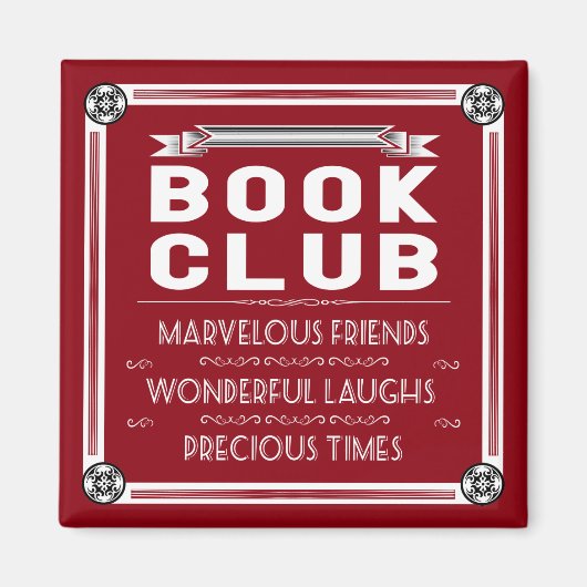 Vintager Buchklub Typografie Magnet (Vorne)