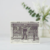 Vintager Buchladen Zeichnend 1891 Postkarte (Stehend Vorderseite)
