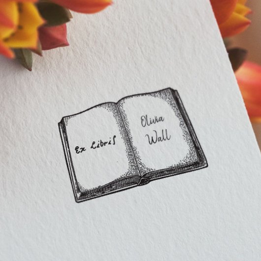 Vintager Buchleser Bookish Buchzeichen Ex Libris Gummistempel