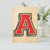 Vintager Buchstabe A Einzigartig Einladung (Stehend Vorderseite)