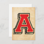 Vintager Buchstabe A Einzigartig Einladung (Vorne/Hinten)