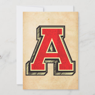 Vintager Buchstabe A Einzigartige benutzerdefinier Karte