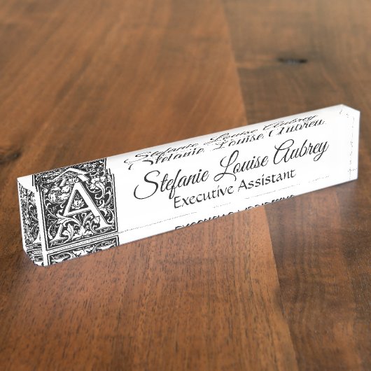 Vintager Buchstabe "A" Namensplakette (Seite)
