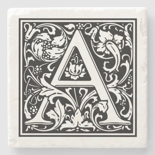 Vintager Buchstabe "A" Steinuntersetzer (Vorderseite)