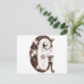 Vintager Buchstabe C Postkarte (Stehend Vorderseite)