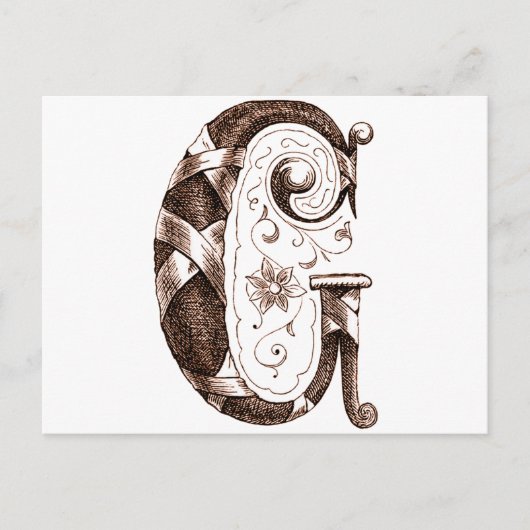 Vintager Buchstabe C Postkarte (Vorderseite)