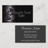 Vintager Buchstabe "D" (lila) Visitenkarte (Vorne/Hinten)