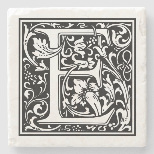 Vintager Buchstabe "E" Steinuntersetzer (Vorderseite)