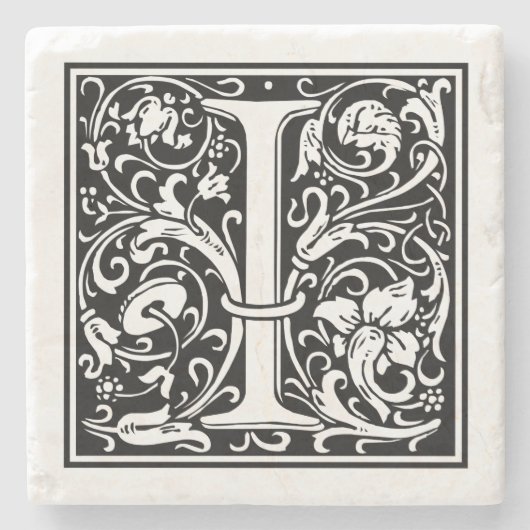 Vintager Buchstabe "I" Steinuntersetzer (Vorderseite)