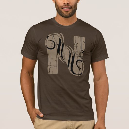 Vintager Buchstabe N T-Shirt (Vorderseite)