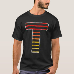 Vintager Buchstabe T T-Shirt