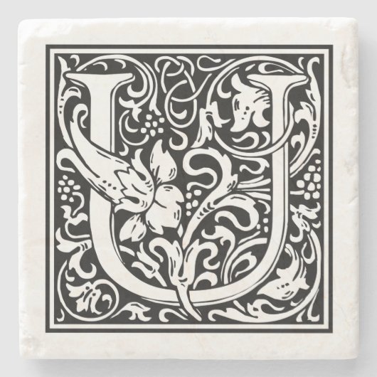 Vintager Buchstabe "U" Steinuntersetzer (Vorderseite)