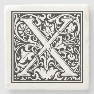 Vintager Buchstabe "X" Steinuntersetzer