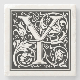 Vintager Buchstabe "Y" Steinuntersetzer