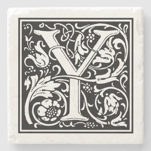 Vintager Buchstabe "Y" Steinuntersetzer (Vorderseite)