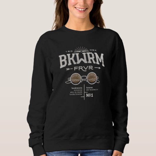 Vintager Buchwürmer BKWRM Sweatshirt (Vorderseite)