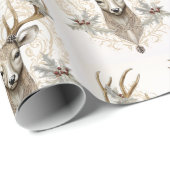 Vintager Buck mit Holly und Berries Weihnachten Geschenkpapier (Rolleneckpunkt)