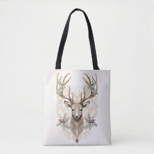 Vintager Buck mit Holly und Berries Weihnachten Tasche