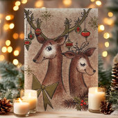 Vintager Buck und Doe Dee Weihnachten