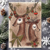 Vintager Buck und Doe Dee Weihnachten