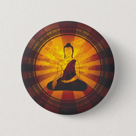 Vintager Buddha-Druck Button (Vorderseite)