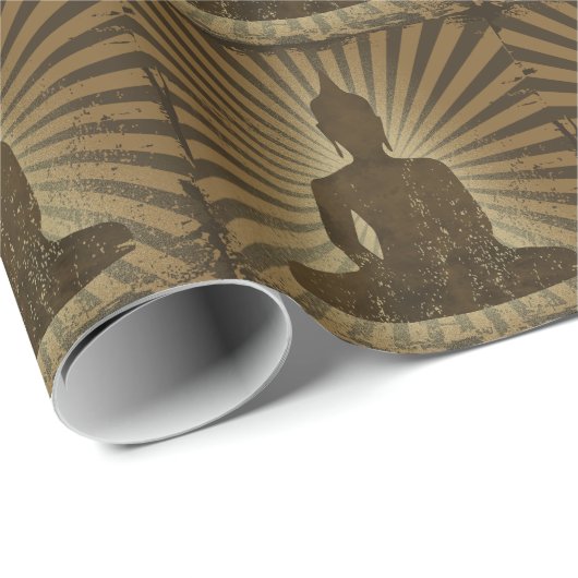 Vintager Buddha Geschenkpapier (Rolleneckpunkt)
