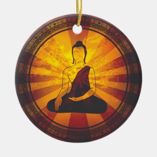 Vintager Buddha Keramikornament (Vorne)