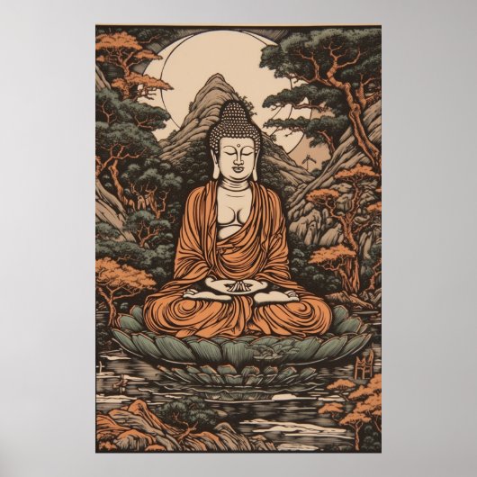Vintager Buddha Poster (Vorne)