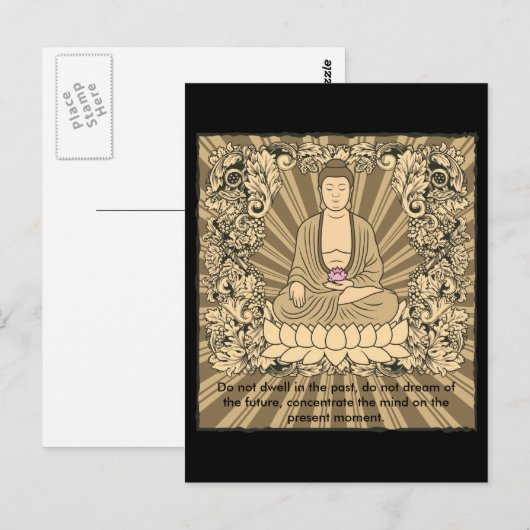 Vintager Buddha Postkarte (Vorne/Hinten)