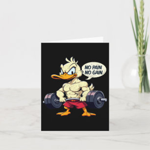 Vintager Buff Duck No Pain No Gain Gym Workout Car Karte