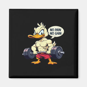 Vintager Buff Duck No Pain No Gain Gym Workout Car Magnet