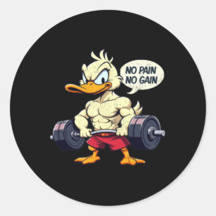 Vintager Buff Duck No Pain No Gain Gym Workout Car Runder Aufkleber