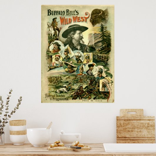 Vintager Buffalo Bill's Wild West Poster (Küche)