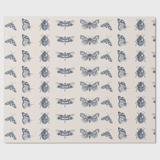 Vintager Bug Collection-Druck (BIG) Geschenkpapier (Flach)